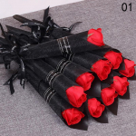 1 tk Lilled Pulmad Kunstlillede kaunistus Seep Roos Aksessuaarid Kimpude pidu Mitmev&auml;rviline