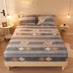 Fliisist paks talve voodilina voodikate Piim Velvet flanell voodikate Tr&uuml;kitud kaitsekate voodimadratsi kate 120x200cm Only a Sheet