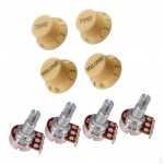 Basskitarri potentsiomeetri 25K 18mm juhtnupu tarvikute komplekt