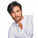 S&uuml;nteetiline parukas L&uuml;hikesed parukad meeste naturaalsed lokkis parukad meestele Must-valge kihiline parukas kuumakindlast kiust igap&auml;evaseks kasutamiseks peol Cosplay must/valge