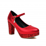 Q/Naiste k&otilde;rge kontsaga kingad, kullast paks tald, paks konts, madal suu, suured, madalad kingad 34 punane