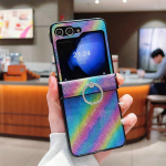 V&auml;rviline gradientr&otilde;ngas mugavaks kukkumiskaitse&uuml;mbriseks Samsung Galaxy Z Flip 3 4 5G Flip4 ZFlip5 p&otilde;rutuskindla kaane jaoks for Z Flip 3 valge