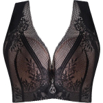 Suures suuruses aluspesu DE Push Up rinnahoidja naiste alustraat laiad rihmad &otilde;hukesed lillelised seksikas bralette pesu Suures suuruses Push Up rinnahoidjad daam 50/115E must