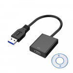 USB 3.0 To HDMI-compatible Adapter for computer components  Multiple Monitors 1080P Compatible with Windows XP/7/8/10/11 Black CD drive(15CM)