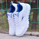 Kevadised ja s&uuml;gisesed nahast pinnaga tossud veekindlad vabaajajalatsid Valged jooksujalatsid Tudengite moodsad kingad Valged tossud Unisex kingad Tennis 40 valge/hele tumesinine v&auml;rv