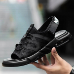 Suvised sandaalid Meeste vabaaja meeste sandaalid ja sussid Trend paksu p&otilde;hjaga &otilde;hupadjaga rannajalatsid 44 must