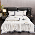 Uus pestud j&auml;&auml;siidist tikitud suvetekk neljaosaline suvetekk Lihtne &uuml;hev&auml;rviline kliimaseade suvine lahe tekk 150*200cm