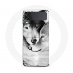 Coque Samsung Galaxy Z Flip3 Le loup et la louve Animal noir et blonc