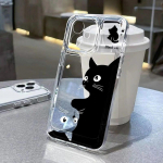 Black Cat telefoni&uuml;mbris iPhone 15 14 Pro Max &uuml;mbrisele iPhone 11 12 13 Pro Max XR X XS 7 8 14 15 Plus SE armas multikas silikoonkate For iPhone 11Pro Max