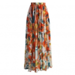 K&otilde;rge v&ouml;&ouml;kohaga maxi seelik elastne v&ouml;&ouml;koht lahtiselt liibuv &otilde;huke Bohemia lilleprintiga Flowy Hem seelik T&auml;navar&otilde;ivad L kollane