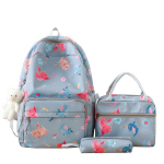 Suure mahutavusega koolikott dinosauruse mustriga, &otilde;pilase seljakoti komplekt, naiste seljakott koos l&otilde;unakoti ja pliiatsikotiga poistele ja t&uuml;drukutele lilla