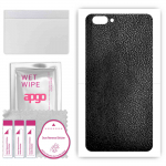 apgo Protective Skin Sticker for the back compatible with Cubot Rainbow 2, Wrap Film, Foil, Vinyl - Pattern Black Leather
