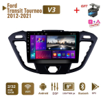 2-Din Androidi autoraadio Ford Transit Tourneo Custom 2012-2021 Multimeedia Carplay Auto WIFI peakomplekti stereonavigatsiooniga 2+32 GB 2+32GB