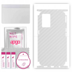 apgo Protective Skin Sticker for the back+sides compatible with Oppo K9 5G, Full Wrap Film, Foil, Vinyl - Pattern Transparent Carbon