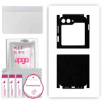 apgo Protective Skin Sticker for the back+sides compatible with Samsung Galaxy Z Flip5 Retro, Full Wrap Film, Foil, Vinyl - Pattern Matte Black
