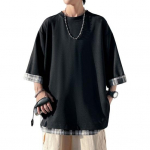 Suvine Meeste T-s&auml;rk &Uuml;markaelus Lahtine v&otilde;lts Kaheosaline keskmise pikkusega &uuml;hev&auml;rviline Pluss Suurus Kolmveerandvarrukad T&auml;navar&otilde;ivad V&auml;lisr&otilde;ivad L hall