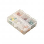 Push-pull t&uuml;&uuml;pi 6-kambriline kaasaskantav karp Kaasaskantav ehtekarp V&auml;rviline libiseva kaanega ravimikarp 11.2*7*2.8CM puhas