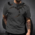 Meeste l&uuml;hikeste varrukatega Scorpion 3D prinditud T-s&auml;rk Moodne isiksus, lihas&ouml;&ouml;ja unisex paar vabaaja kaelaga pullover S