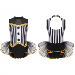 Lapsed, t&uuml;drukud, ladina dž&auml;ssitantsu kost&uuml;&uuml;m, litrid, varrukateta lahtise seljaga triibuline trikoo, t&uuml;ll seelikuga bodi 5-6 Years must