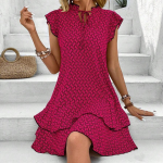 Suvised naised Seksikas plisseeritud Beach Sundress graafiline printimine Kleit Ruffle Sleeve Sweetheart Bohemia Kleit Minikleit Elegantsed A-kujulised kleidid L