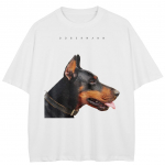 T&auml;navar&otilde;ivad Dobermann Graafiline T-s&auml;rk Puuvillane Unisex Tops T-s&auml;rk Suvine l&uuml;hikeste varrukatega T-s&auml;rk M valge