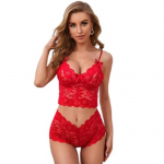 Ladysta Naiste Pesukomplekt - Rinnahoidja ja P&uuml;ksikud &Ouml;&ouml;pesu Free Size (S/M/L must