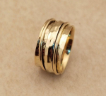 925 Sterling H&otilde;be S&otilde;rmus, Kollase Kulla S&otilde;rmus, P&ouml;&ouml;rlev S&otilde;rmus, K&auml;sitsi Valmistatud S&otilde;rmus, Disainer S&otilde;rmus, Unisex S&otilde;rmus, H&otilde;beehted, Boho S&otilde;rmus 7.5