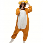 Rilakkuma Cosplay Kost&uuml;&uuml;m T&auml;iskasvanutele Kigurumi &Uuml;hes t&uuml;kis Pidžaama Onesie Halloweeni jaoks Kogu keha riided S must