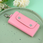 1 tk kaasaskantavad Pu-nahast majahoidja hoidikud auto v&otilde;tmehoidja koti &uuml;mbris Unisex rahakoti kate Lihtne &uuml;hev&auml;rviline hoiukott roosa