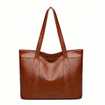 Vintage disainiga kandekott naistele, suure mahutavusega &otilde;lakott, kunstnahast k&auml;ekott t&ouml;&ouml;tamiseks, ostlemine, reisimine pruun