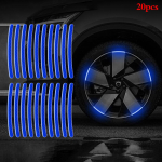20 tk autorehvi rummu helkurribad kleebised auto mootorratta ratas k&otilde;rge peegeldus sinine