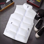 Valge vestiga jakk Meeste Slim Fit Stand krae varrukateta puhvis jakid Kevad-s&uuml;gis vabaaja vest Meeste soe mantel S