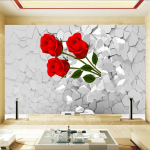 kaasaegsed seinamaalingud 3D stereoroos katkine sein t&ouml;&ouml;tuba elutoa magamistoa tapeet 200 cm(W) x 140 cm(H)