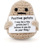 Mini Funny Positive Potato, 7,5 cm Kootud Positive Potato Creative Armas Villane Naljakas Kootud Positiivne Kartul s&uuml;nnip&auml;evapeo kaunistamiseks 6*4.5*7.5cm,P helepruun v&auml;rv