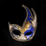 Meeste maskeraadimask Vintage Veneetsia ruuduline muusikaline pidu Mardi Gras mask sinine