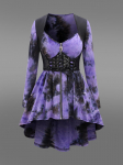 Rosegal Gothic Tie Dye Lace Up Full lukuga korsett K&otilde;rge madal T-s&auml;rk