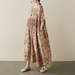 Prindi Lilleline preeria Chic Vintage &uuml;lisuur kleit Naiste suvepuhkus v&auml;lireisid Rannale vabaaja pikad kleidid &otilde;hukesed hele puuvillased One Size