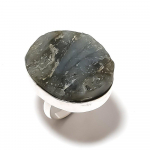 Natural Labradorite Rough Gemstone 925 Sterling Silver Gift Ring Size 10 b9p41