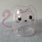 1 tk Creative Mug Cat kujuga klaasist topeltseinaga 280ml kohvitass
