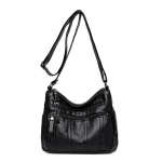 Naiste pehmest nahast kott Keskealine &otilde;lakott Mitme lukuga Crossbody kott