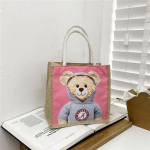 Linane kandekott Nailonist v&auml;rske vaba aja reisikott V&auml;ike puuvillane linane ostukott Riidest kott Kunstikott kollane