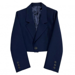 Naiste &uuml;likond mantel rev, pikkade varrukatega l&uuml;hike &uuml;likond jakk &Uuml;hev&auml;rviline vabaaja pendeldamise stiil &uuml;likond mantel T&ouml;&ouml; kontoris igap&auml;evane kandmine S sinine