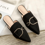 Comemore 2024 uued kevad-suvised daamide disainerkingad, naiste muulad, sussid, sandaalid, teravatipulised, lamedad naiste pl&auml;tud, sussid naistele 33 must