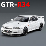1/24 NISSAN Skyline Ares GTR GT-R R34 Sulamist Sportauto Mudel Diecastid ja M&auml;nguautod V&otilde;idus&otilde;iduautod Automudel Heli ja Valgus Laste Kingitused