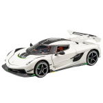 1/24 Koenigsegg Jesko Attack Sulamist Sportauto Mudel Valatud Metallist V&otilde;idus&otilde;iduauto Mudel Simulatsioon Heli ja Valgus Laste M&auml;nguasi Kingitus valge
