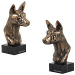 Basenji, African bush dog, Congo dog - Dog statue, bust on stone base, sculpture, trophy for dog show by Art-Dog brand