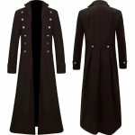 Keskaegne piraadikost&uuml;&uuml;m Steampunk Vintage Trench Coat gooti stiilis meeste smokingu jakk Victoria karnevalipeo cosplay kost&uuml;&uuml;m XL pruun