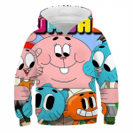 Gumballi h&auml;mmastav maailm Laste kom&ouml;&ouml;dia koomiks Perifeerne kapuutsiga pusa S&uuml;gisriided Trendikas mitmek&uuml;lgne kapuutsiga dressipluus 150