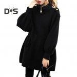 Daami talvejope kaelakaitse aluskrae, paksud pikad varrukad suurte taskutega lahtised puhast v&auml;rvi lukuga Hoia soojas tutvumisjope M pruun