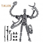 Pikkade kombitsatega robotikujuline aksessuaar Liigutatavate liigenditega 3D-prinditud robotimudel M&auml;nguasi, stressi leevendav liigendatud mannekeen, kaunistus